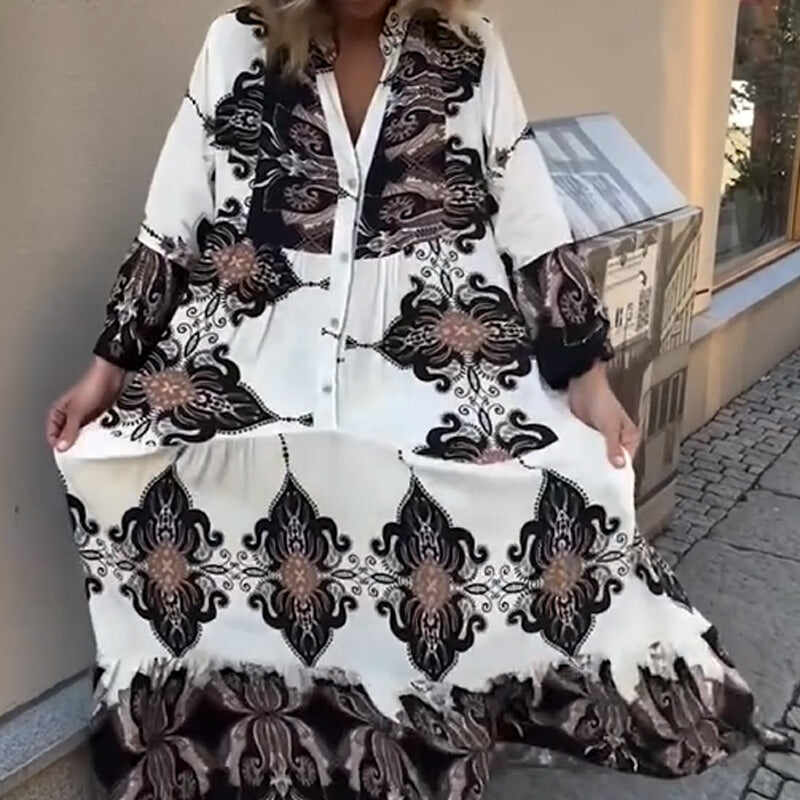 Women's Elegant Printed Loose Flowy Dresses