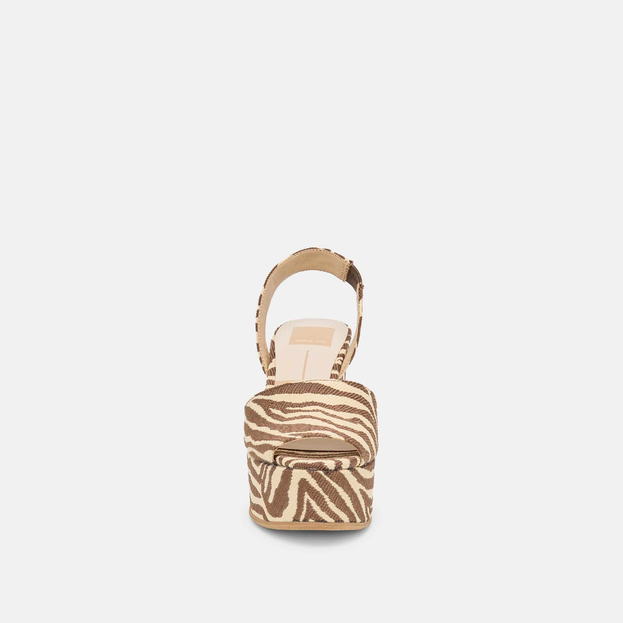 AKERA WEDGES BEIGE ZEBRA RAFFIA