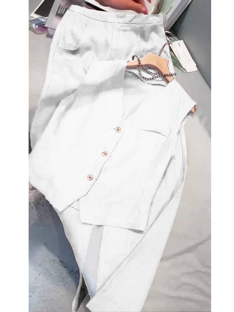 🔥Summer Arrivals🌟Women's Cotton And Linen Casual Vest and Pants Set