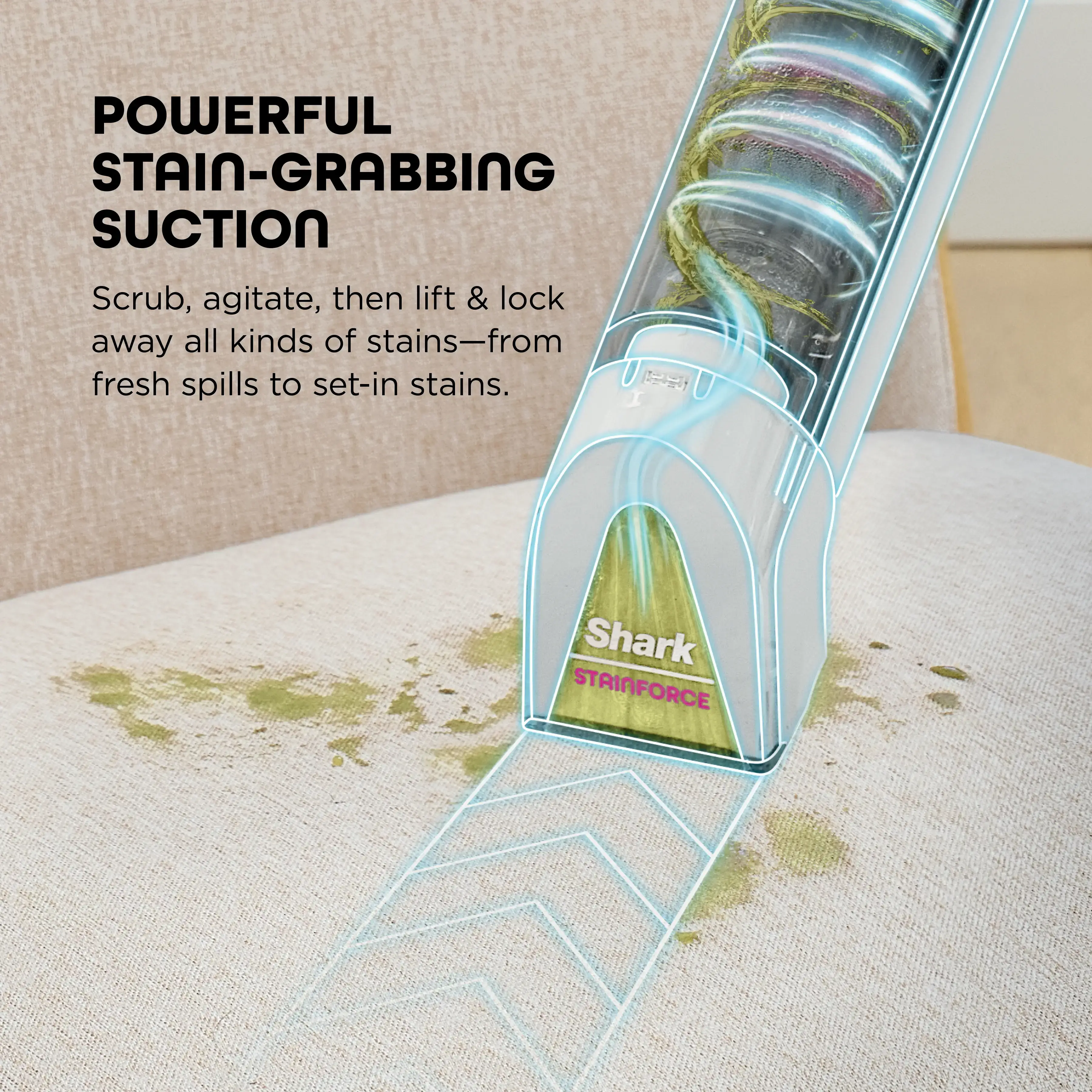 Cordless Portable Stain Cleaner, bagless with self cleaning  - HX100
