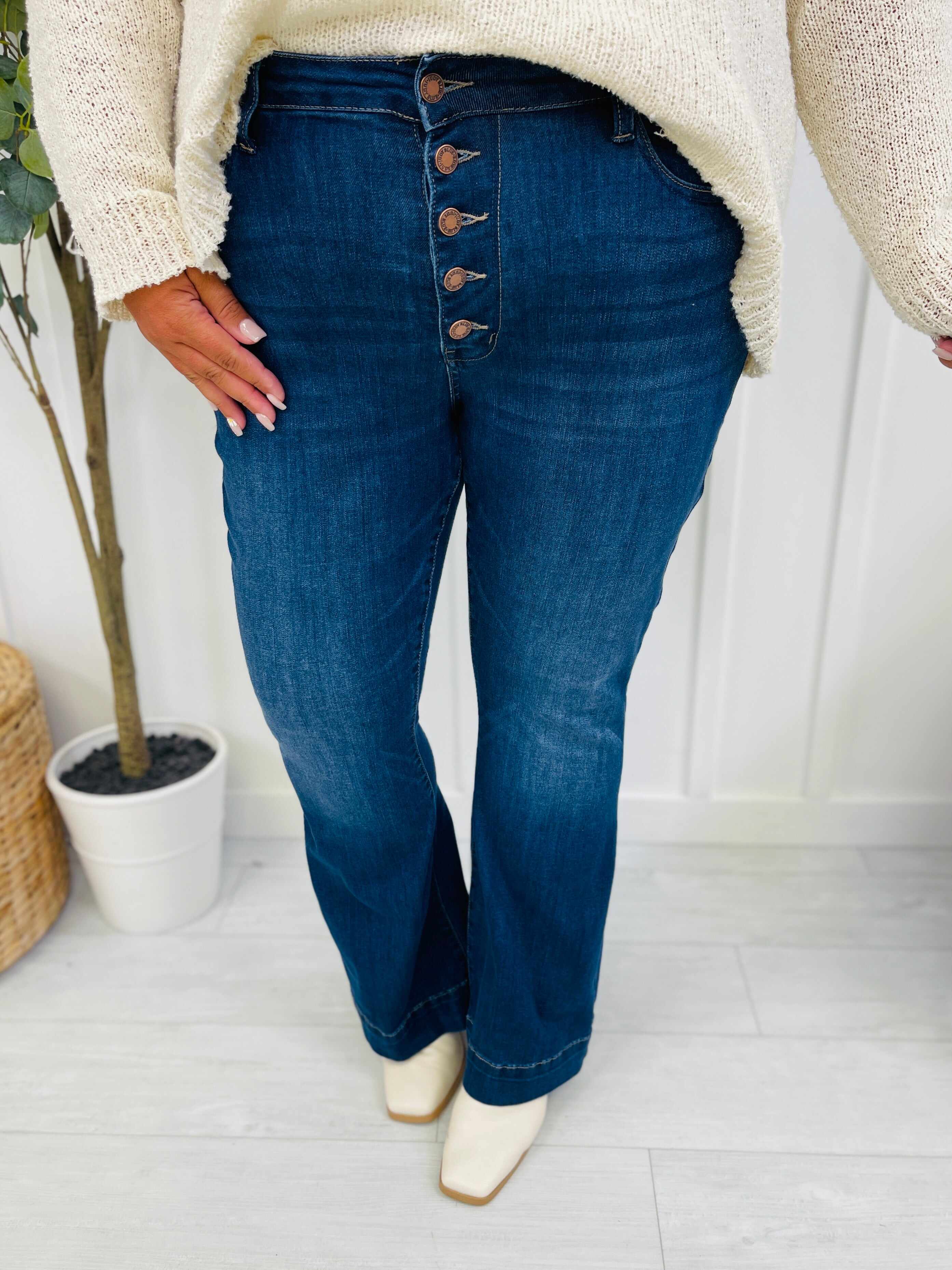 REG/CURVY Flare Affair Button Fly Trouser Flare