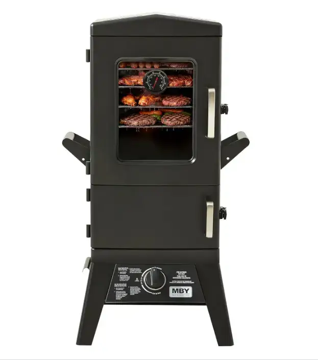 MBY Large Vertical Propane Smoker with Cover & 4 Cooking Grates, Large Cooking Space, Heavy Duty & Weather-Resistant for Outdoor,Smoke Ribs,Brisket,Chicken Grills Meat