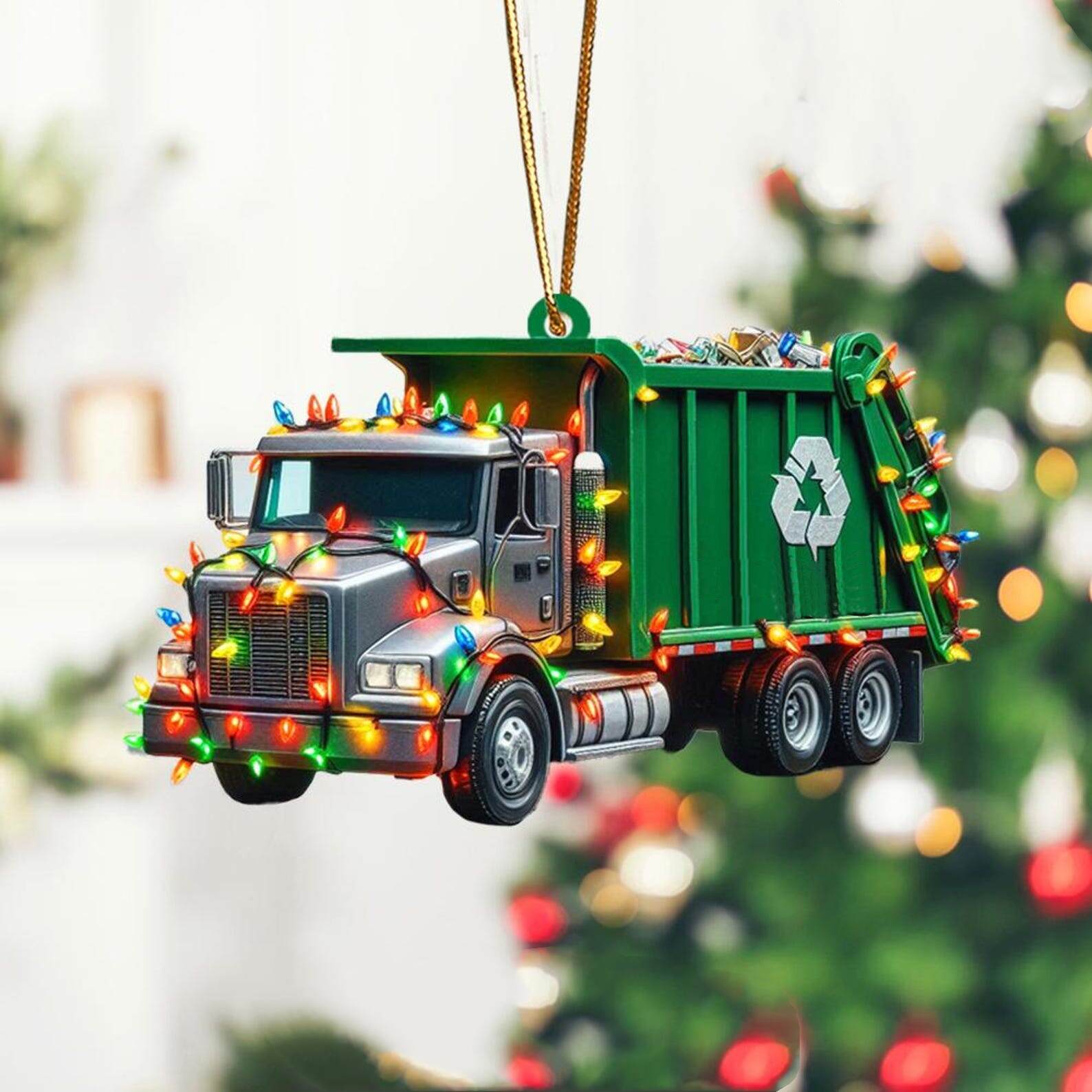 Garbage Truck Christmas Ornament