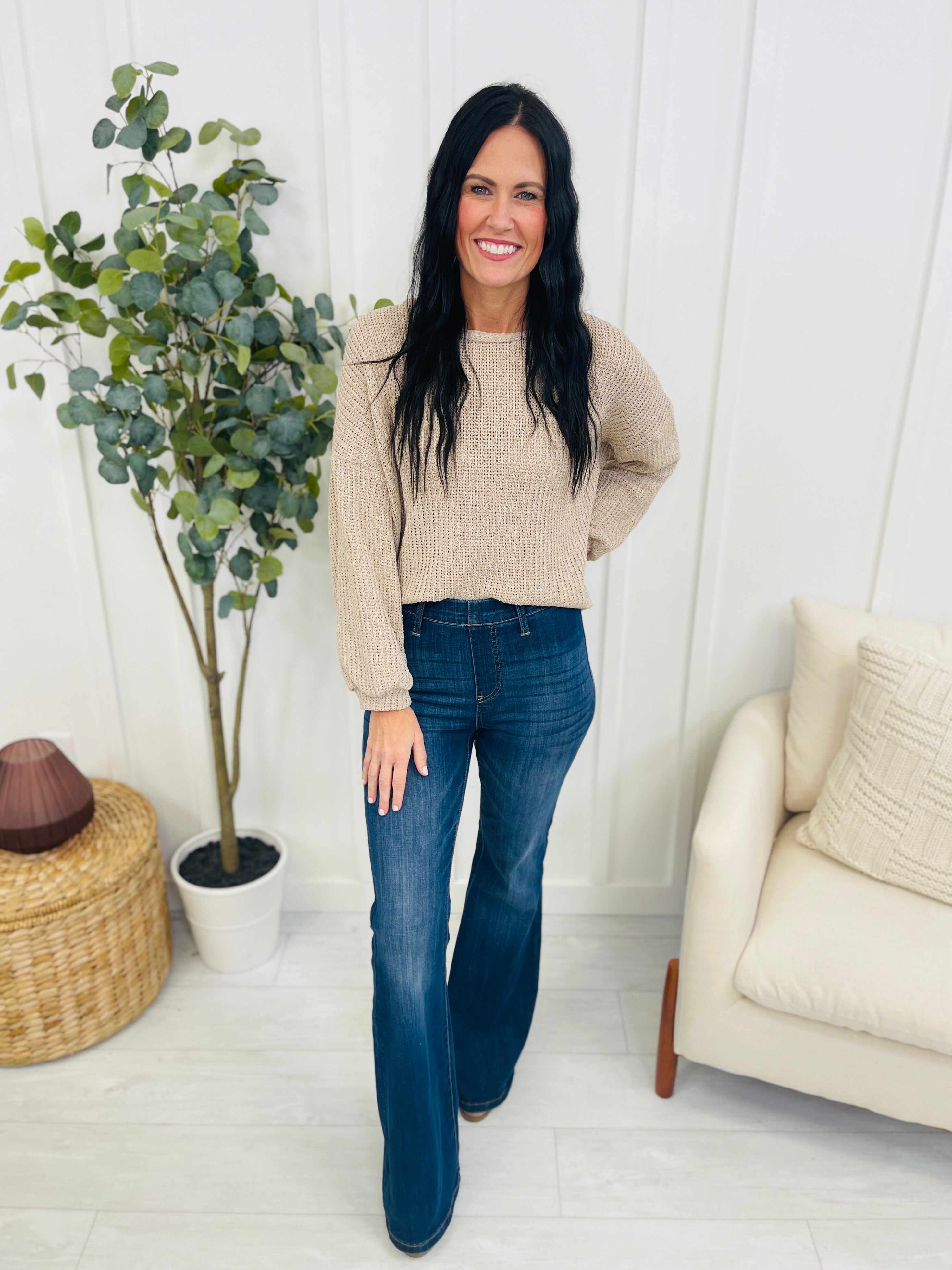 REG/CURVY Dream On Pull On Flare Jeans