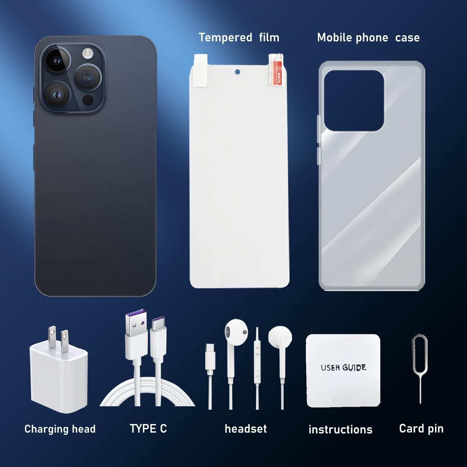 A15 Pro Max Smartphone, 6+256GB Unlocked Phone, Android 13.0, 48+108MP Zoom Camera, Long Battery Life 6800mAh, Dual SIM, 6.7“ HD Screen,5G Phone