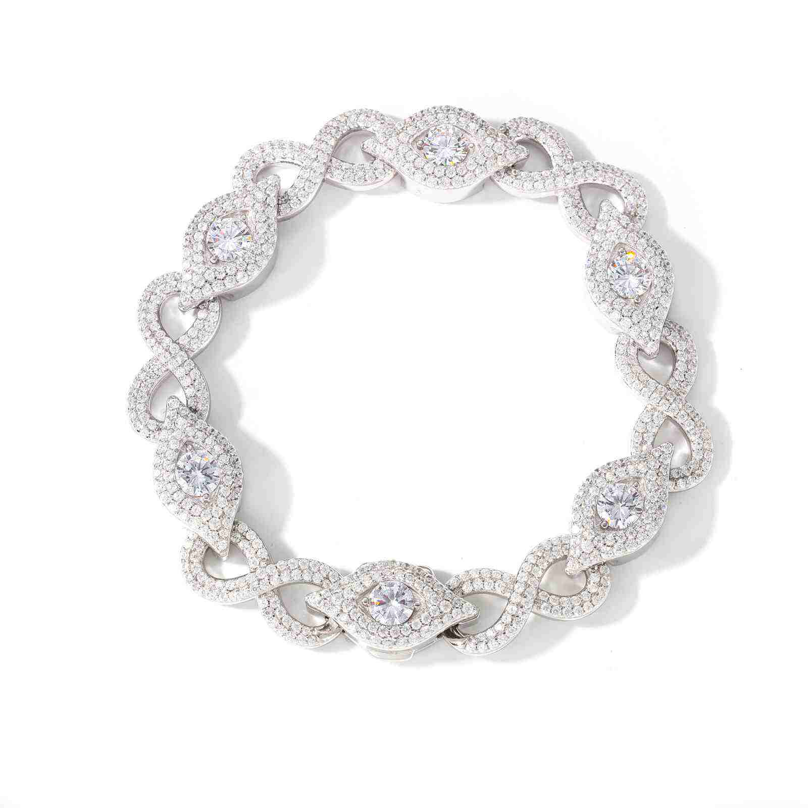 10mm S925 Moissanite Infinity Evil Eye Bracelet