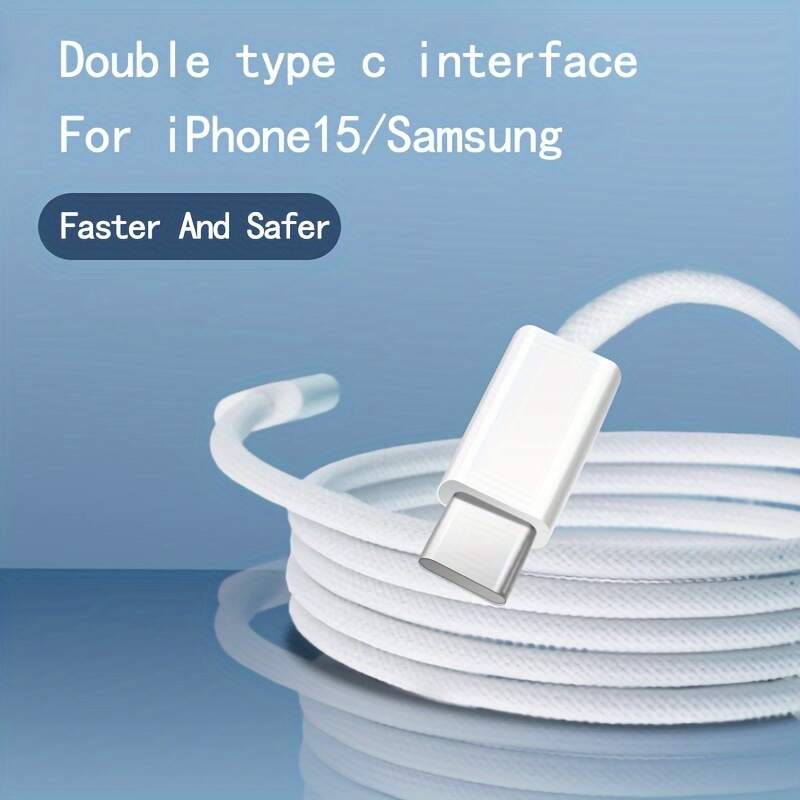 Type-C to Type-C Fast Charging Cable USB C to C cable fast charging with iPhone 15/15 pro,Samsung Galaxy S22/S22+,S21/S21,Note 20/10,Pixel,and other digital products or electronic devices equipped with Type-C interfaces