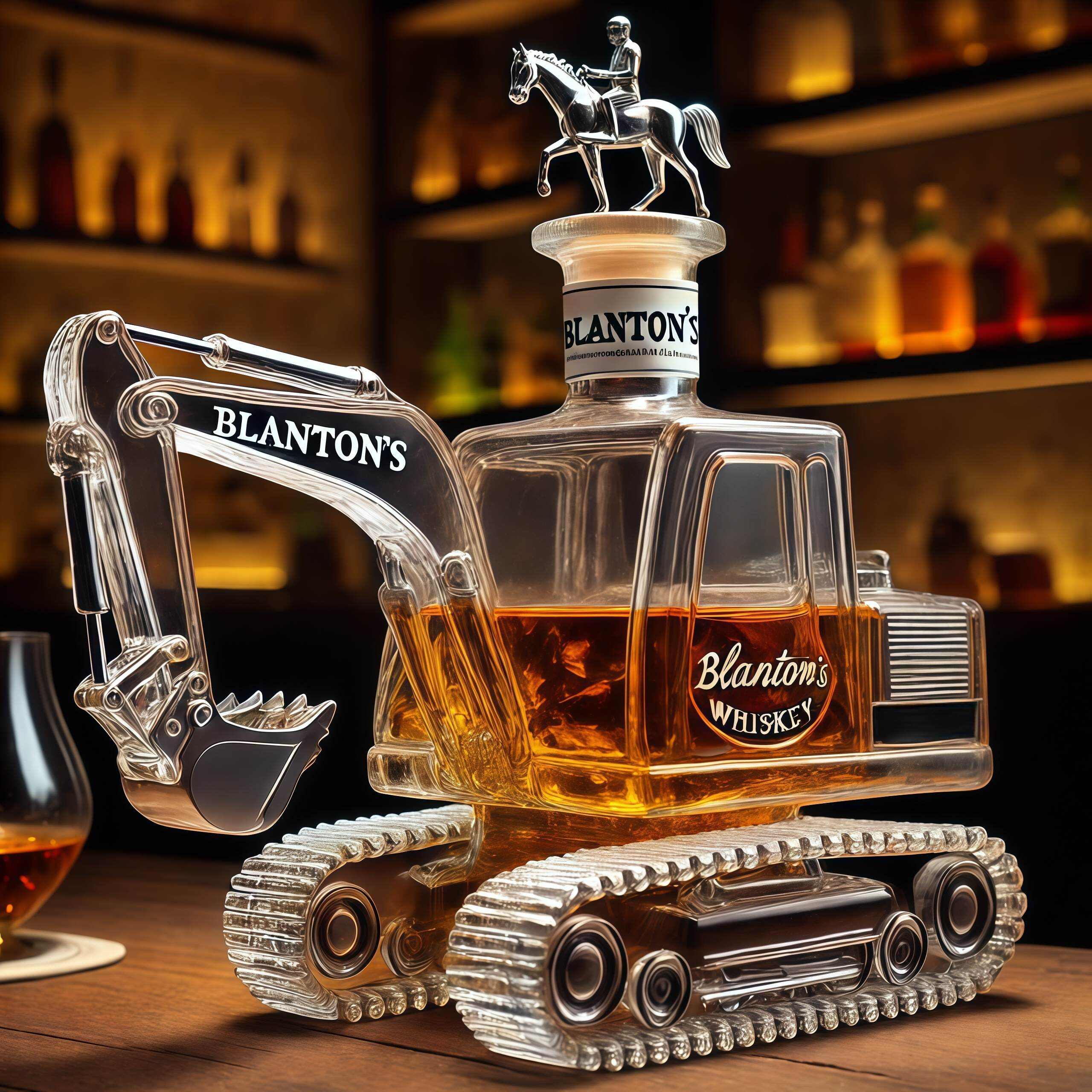 Excavator Whiskey Bottle