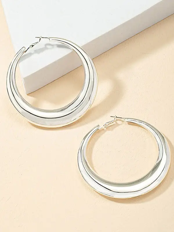 Bold Silver Hoop Earrings