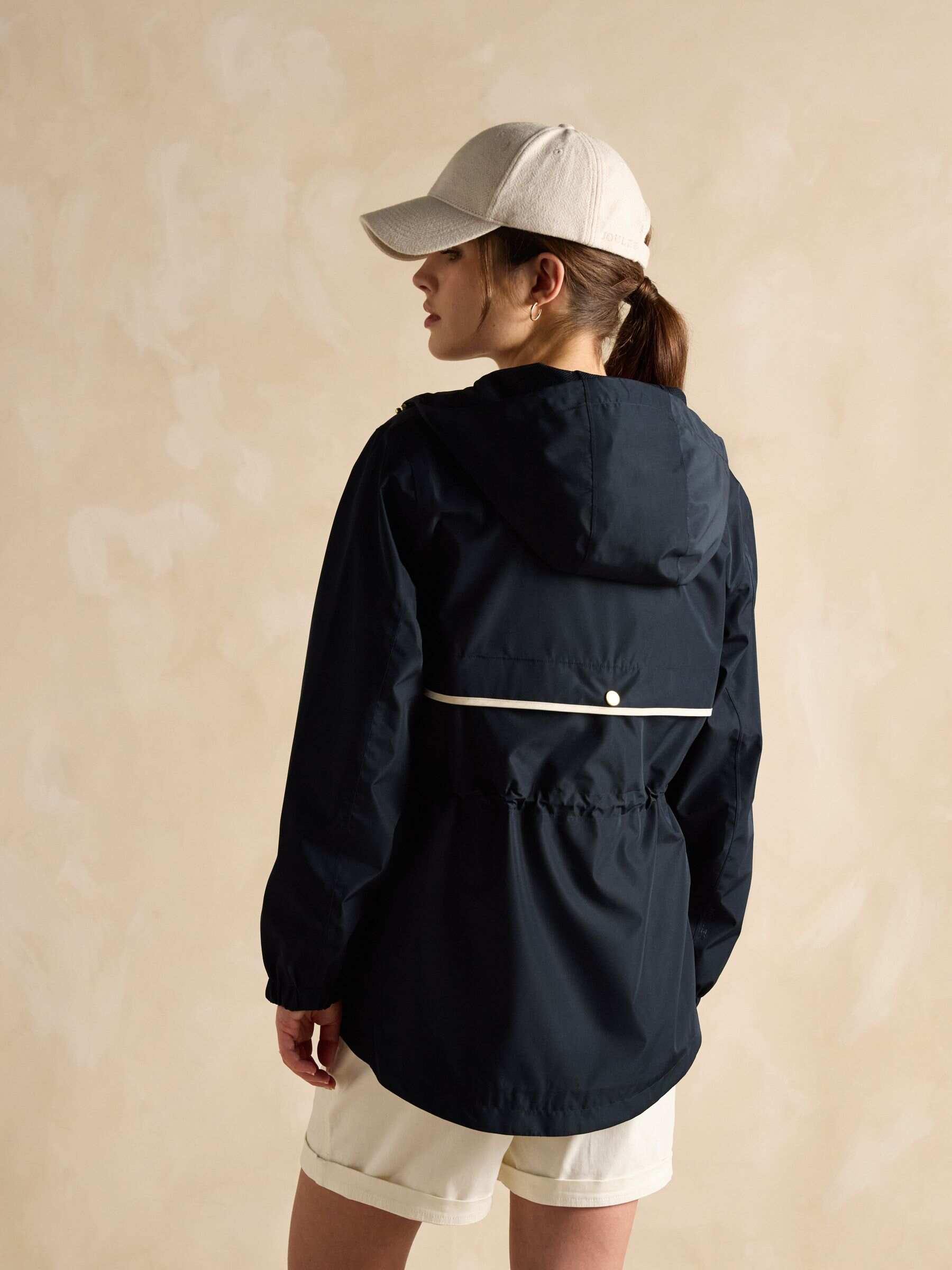 Holt Navy Blue Waterproof Packable Raincoat with Hood