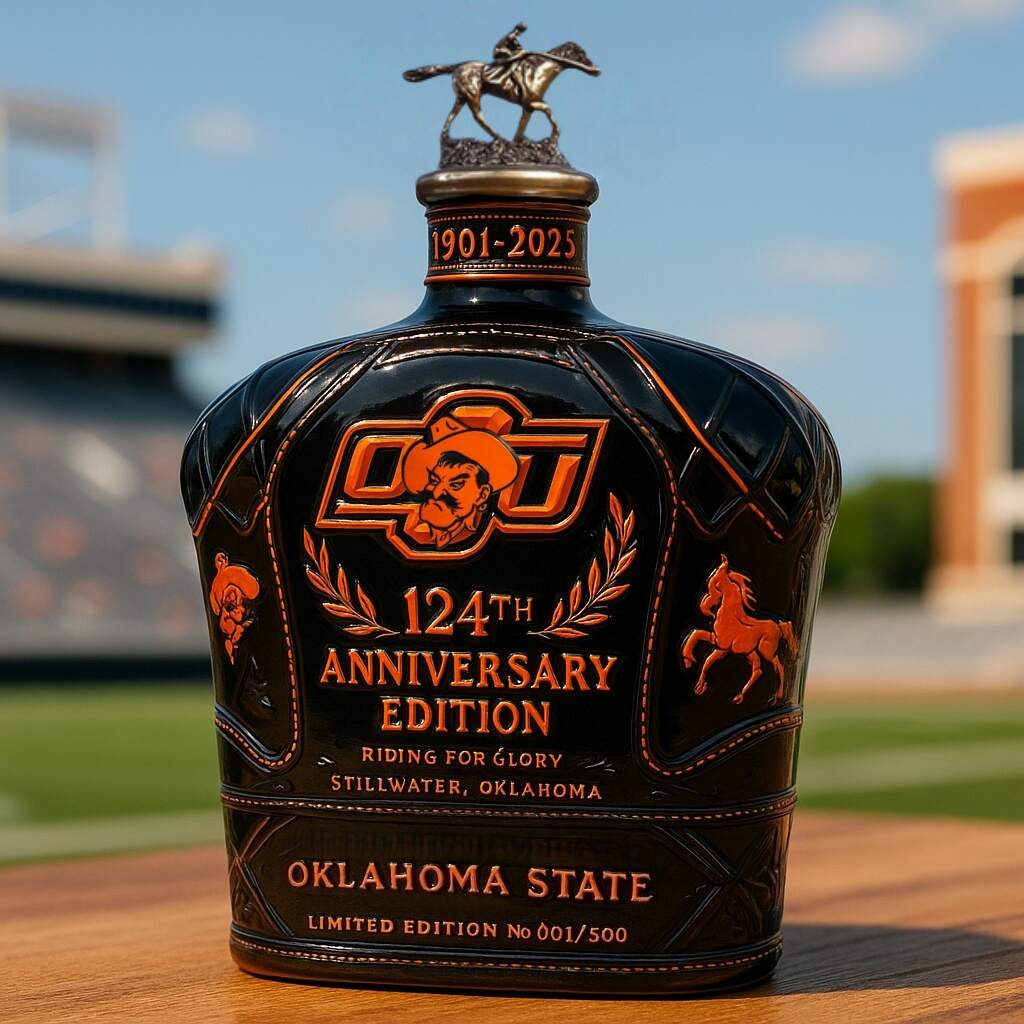 OSU Cowboys 124th Anniversary Whiskey Bottle