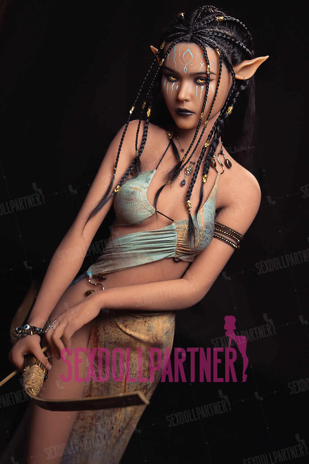 EU Stock - YAMIEE Sia 5.15ft /157cm 1073E Silicone Head TPE Body Tan Elf Hentai Alien Girl Sex Doll