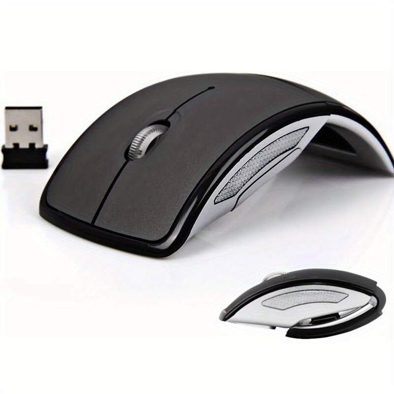 Wireless Foldable Mouse - 2.4GHz Receiver/Optical Tracking/Ergonomic Design/Portable for Laptops, Desktop Computers
