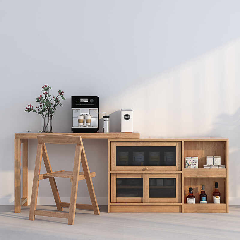 Folding and Expandable Multifunction Dining Table with Hidden Storage Design Cabinet