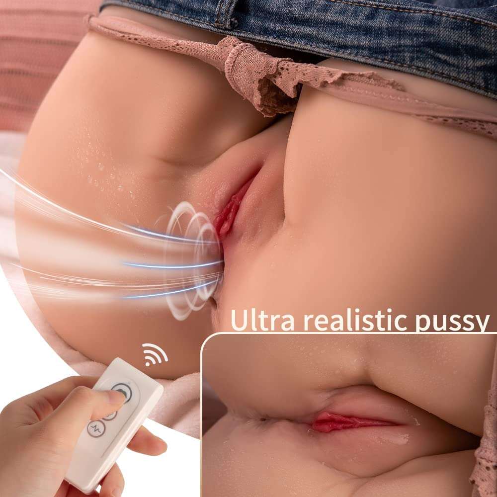 EU Stock - TPE 24.25 lbs Nature Skin Real Size Big Butt Realistic Sex Doll Torso With Auto Vagina Sucking