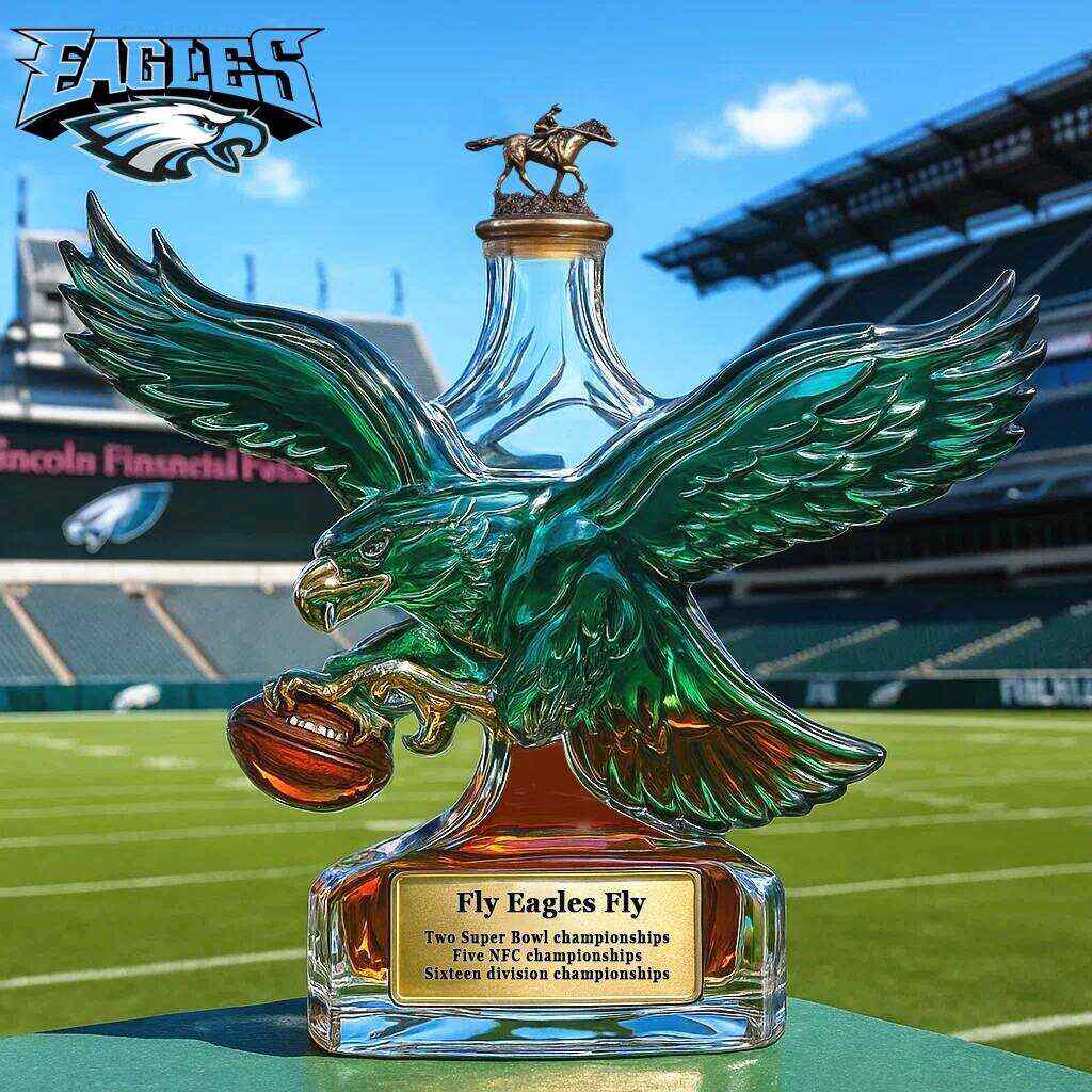 Philadelphia Eagles Retro Logo Whiskey Bottle