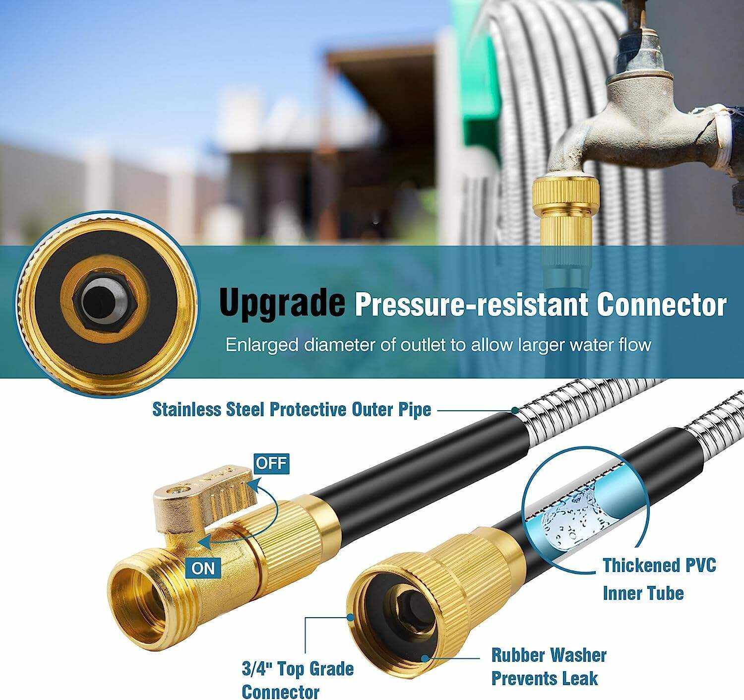 Garden Hose 100 ft Metal
