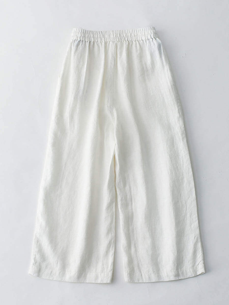 🔥Summer Arrivals🌟Women's Breathable Elastic Pocket Lazy Casual Cotton And Linen Loose Pants