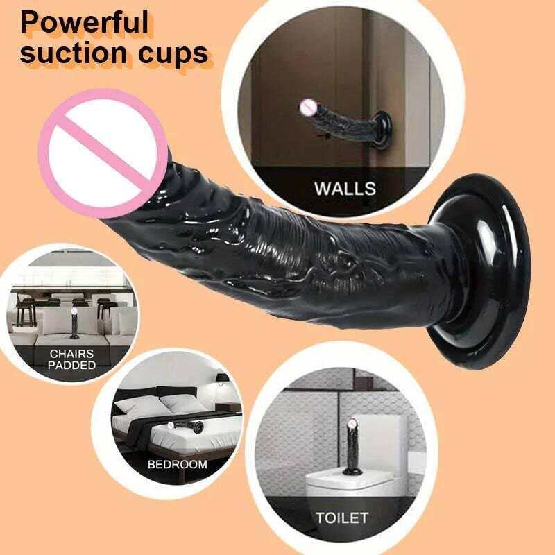 Transparent Jelly Dildo – Large Suction Cup Dildo in 5 Colors for Anal & Vaginal Play