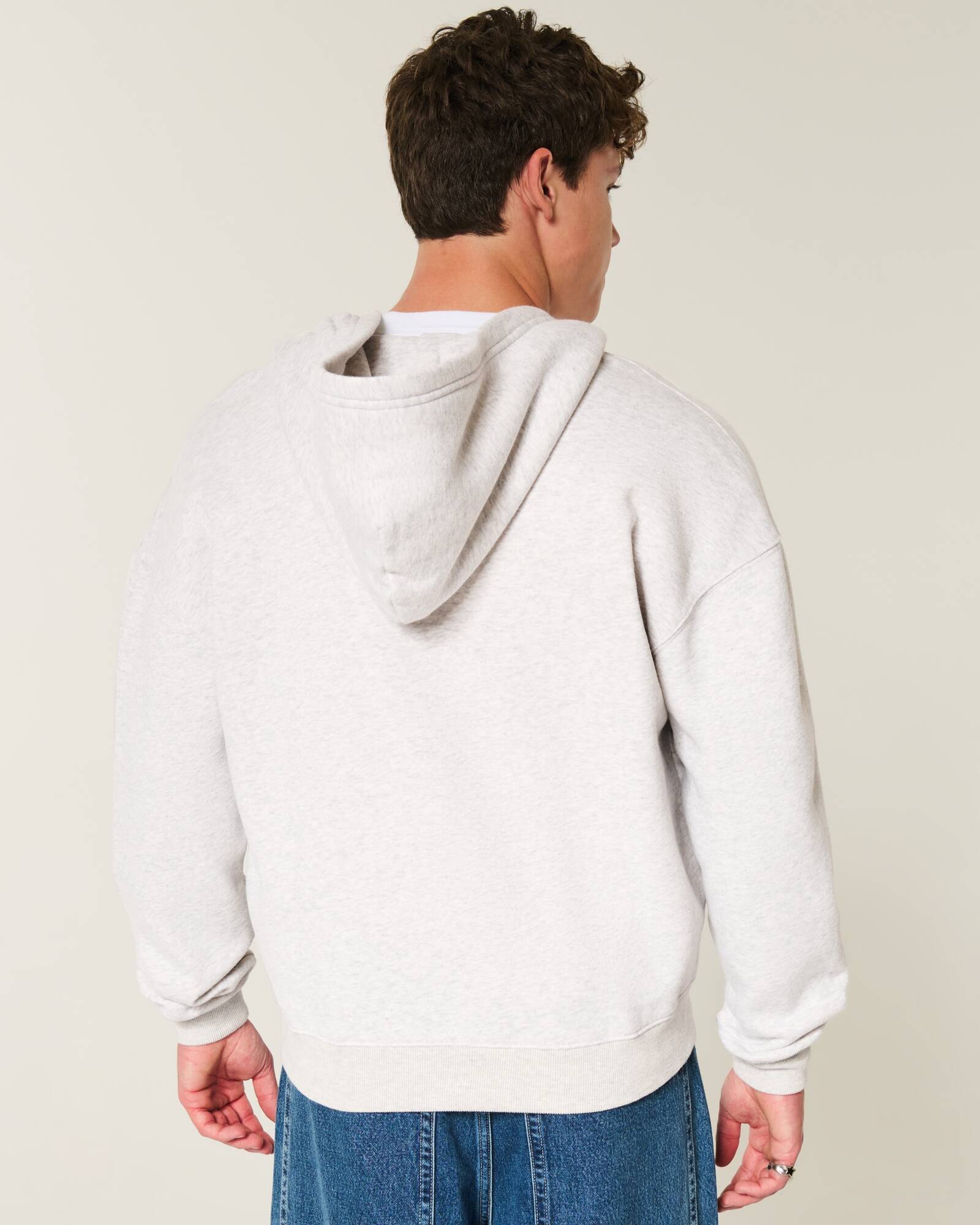 Boxy Number Graphic Zip-Up Hoodie