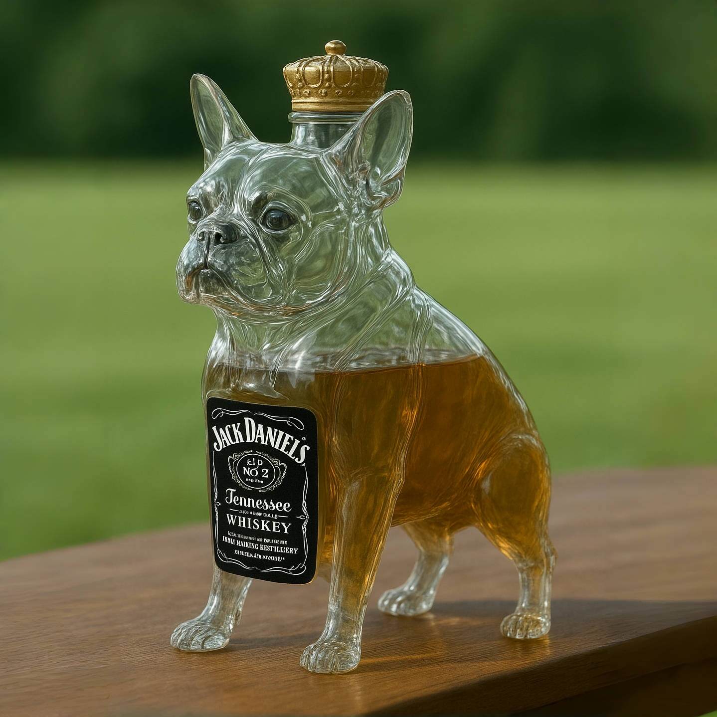 French Bulldog Whiskey Bottle