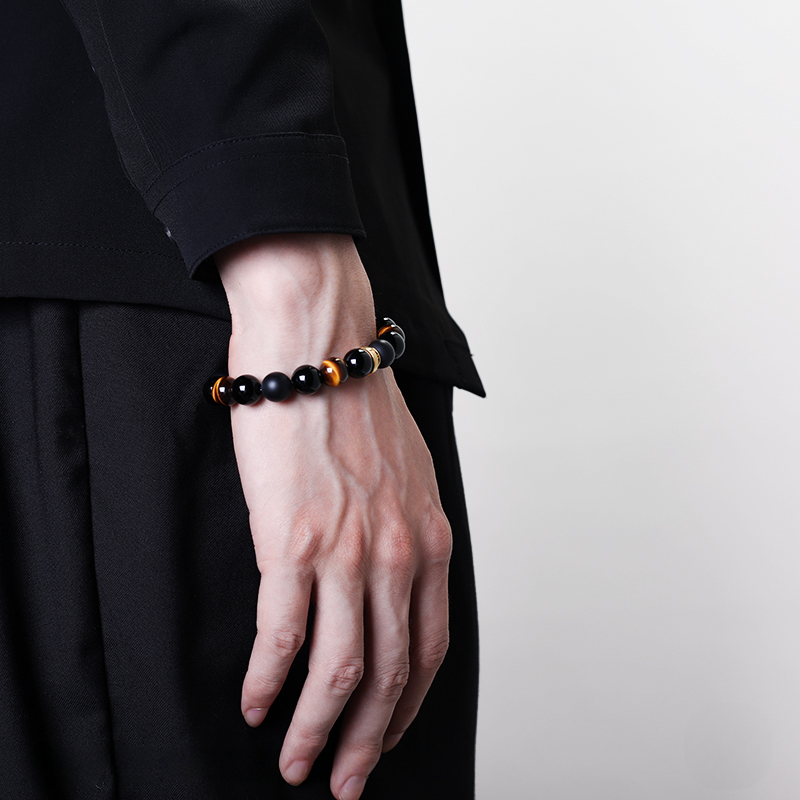 Obsidian and Agate Energy Bracelet