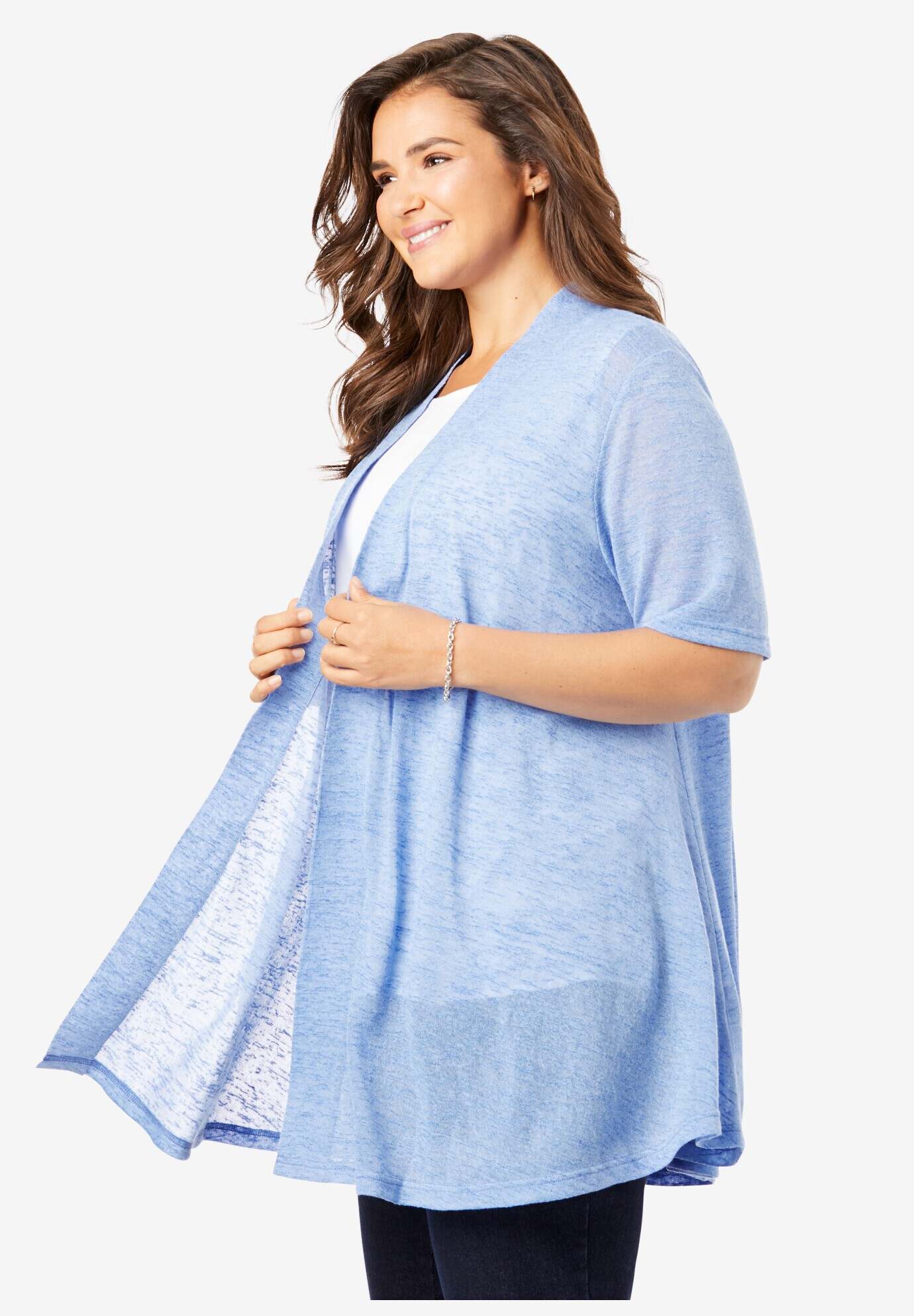 Lightweight Open Front Cardigan