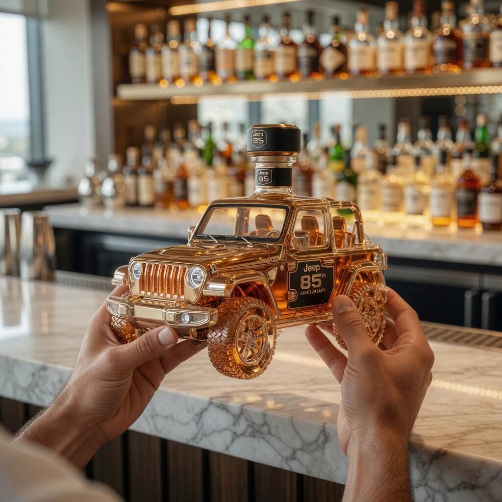 Jeep 85th Anniversary 3D Crystal Jeep Bottle