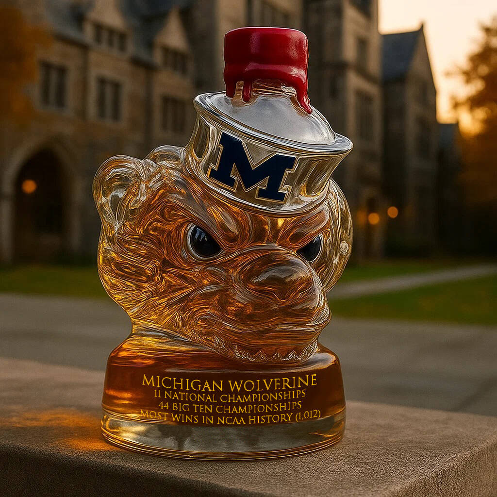 Michigan Wolverine Whisky Bottle