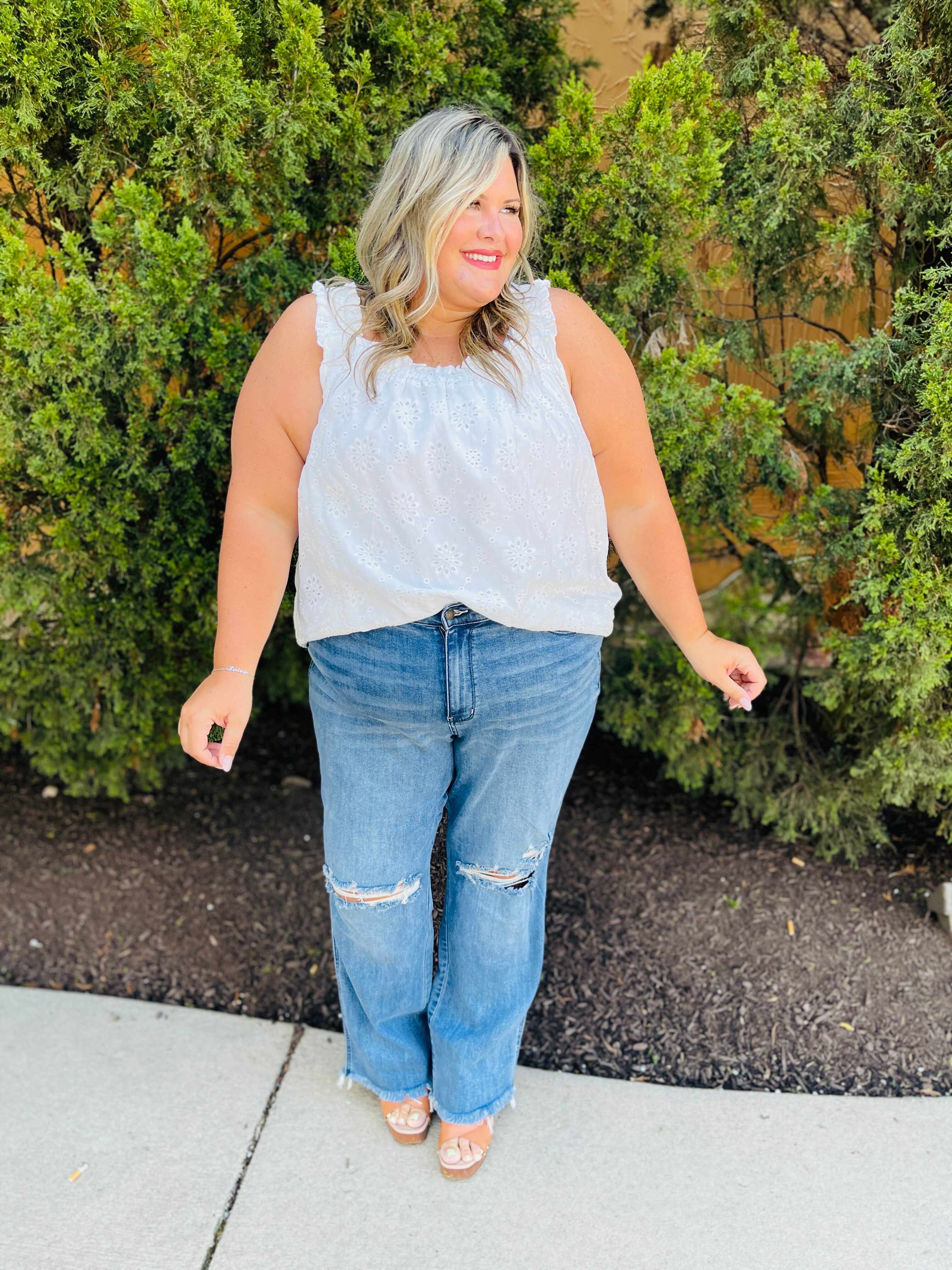 REG/CURVY Straight Up Wide Leg Straight Jeans