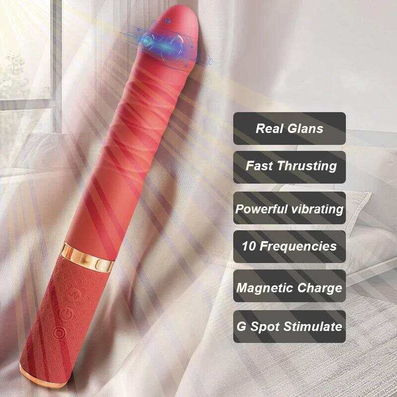 Telescopic G Spot Dildo Vibrator: Woman Vagina & Clitoris Stimulator