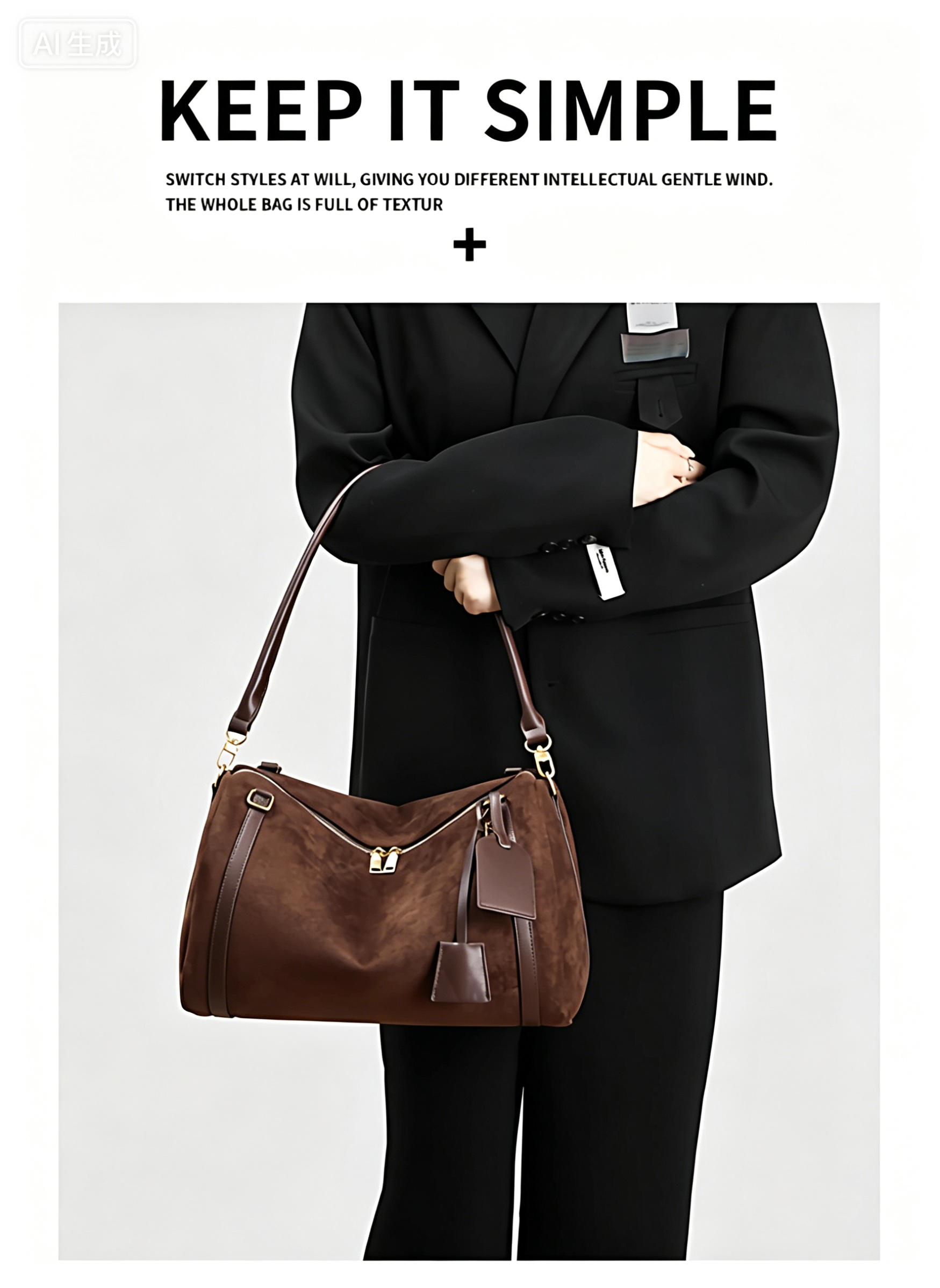 Fashionable women handbag with classic design