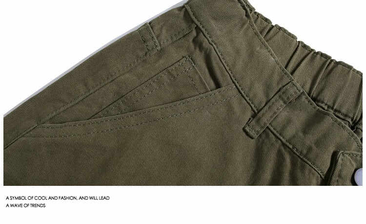 Workwear Rivet Cropped Pants Casual Wide-leg Shorts