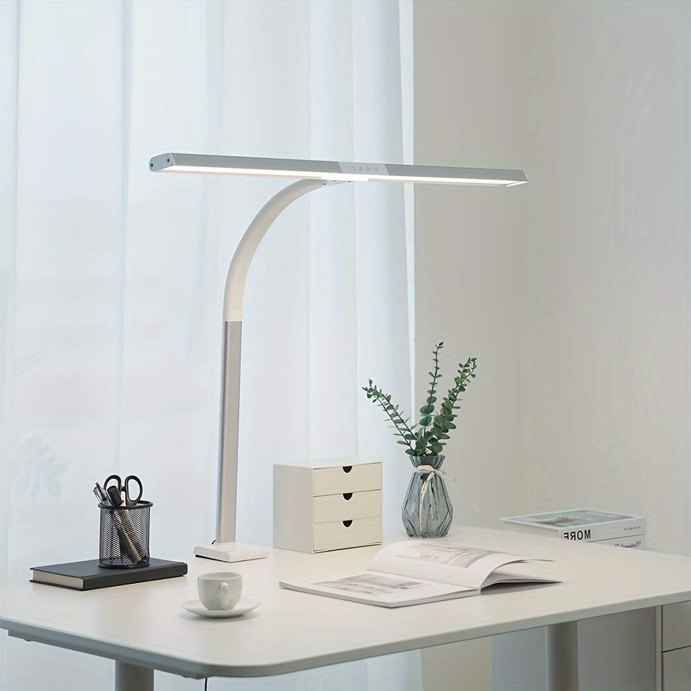 Home, Study, Office LED Desk Lamp, Eye-catching Desk Lamp with Adjustable Flexible Gooseneck Without Desktop Adjustment, Desk Lamp with Fixture for Reading, Study, University Dormitory Room