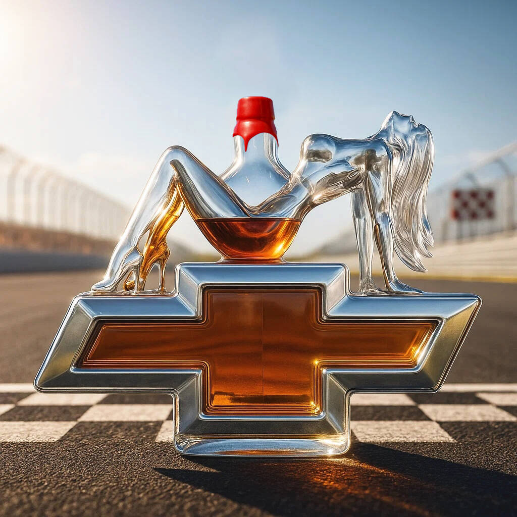 Chevrolet＆Beauty Whiskey Bottle