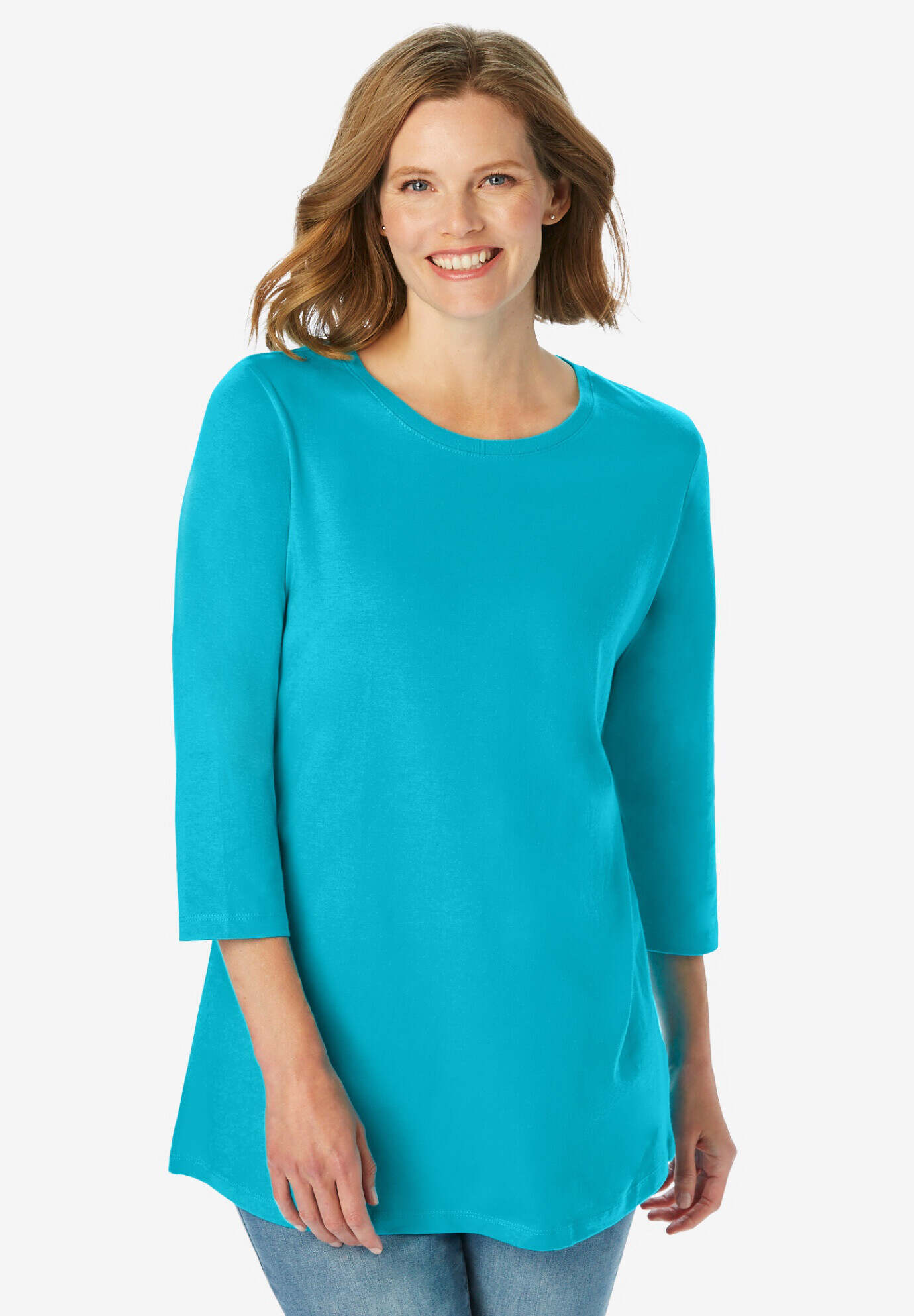 Perfect Three-Quarter Sleeve Crewneck Tee