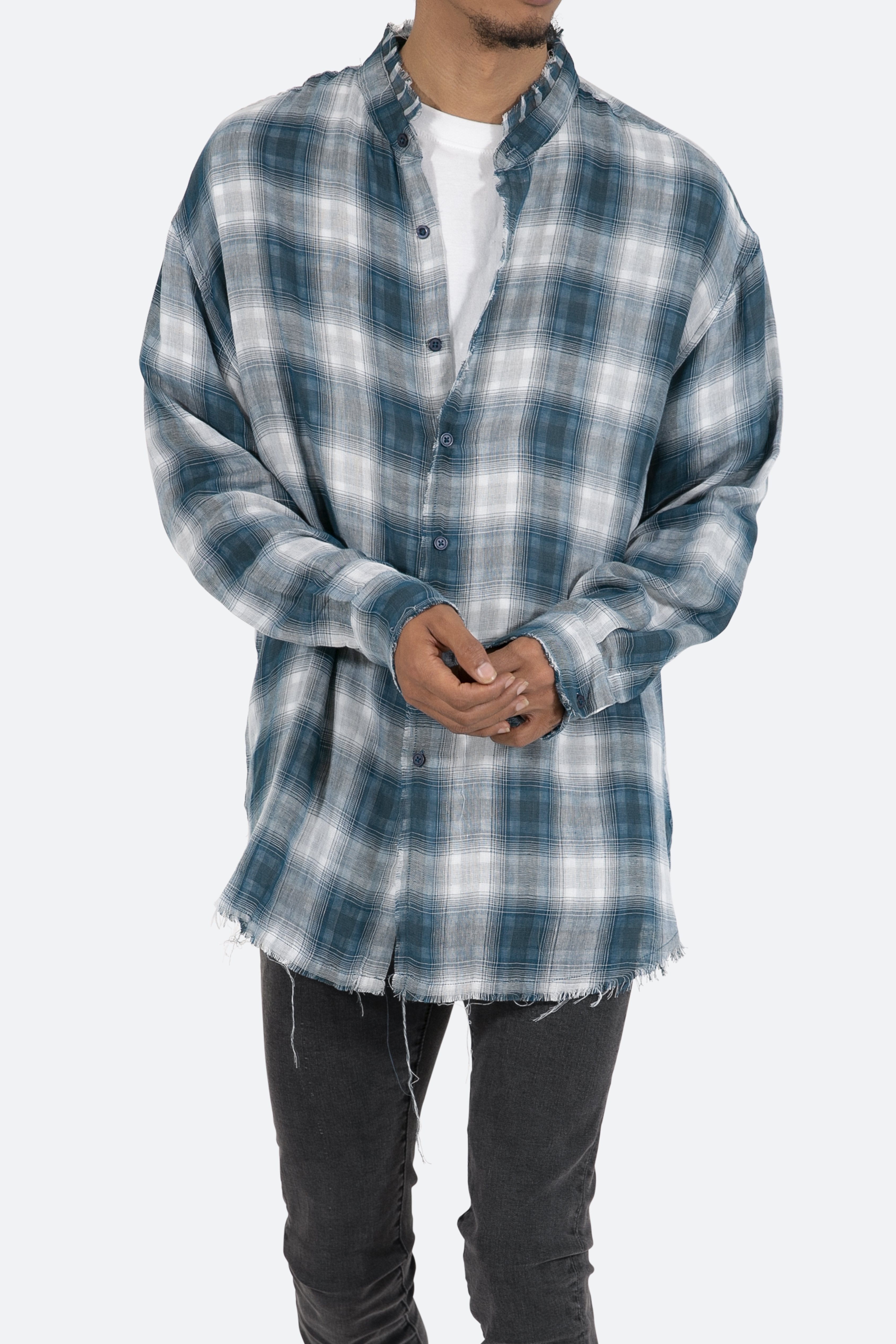 Double Pattern Shirt - Navy