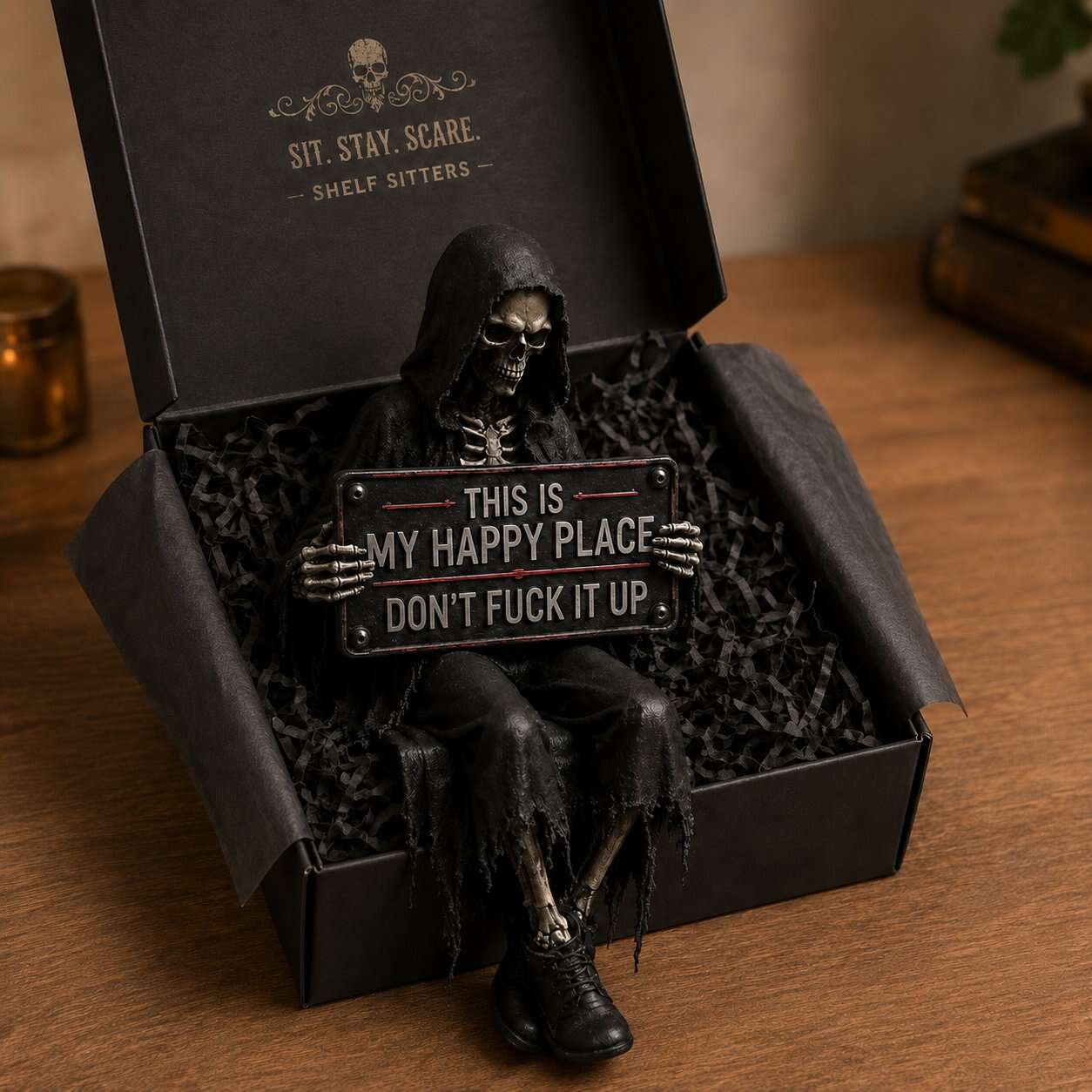🔥LAST DAY 60% OFF - 💀🖤Skeleton & Demon Shelf Sitter Figurines🔥
