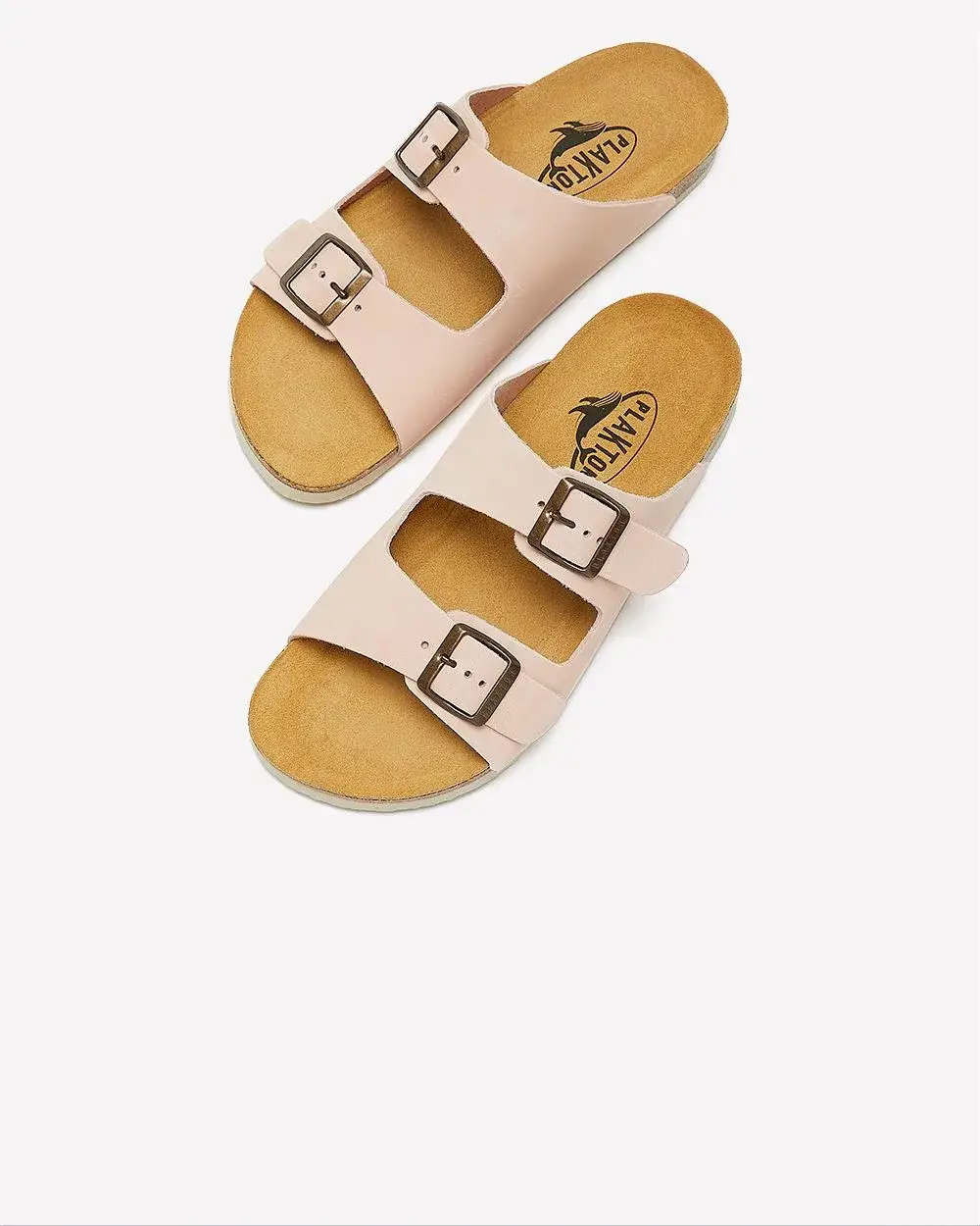 Wide-Width, Pink Jess Double Band Leather Sandal - Plakton