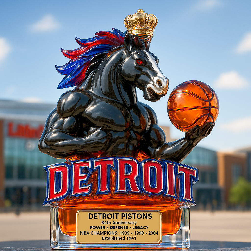 Detroit Pistons Whiskey Bottle