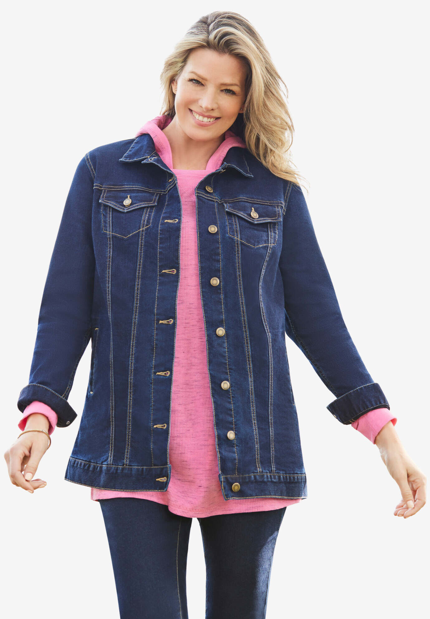 Long Stretch Denim Jacket