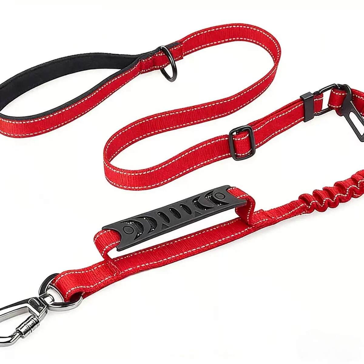 Bungee Dog Leash – Shock Absorbing, Reflective & Heavy Duty with Traffic Handle & Padded Grip Dog Leash