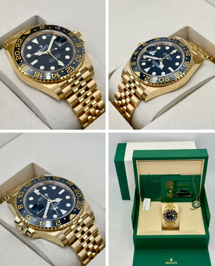 NEW 2026 Rolex GMT-Master II 40mm 126718GRNR Yellow Gold Jubilee Black Dial