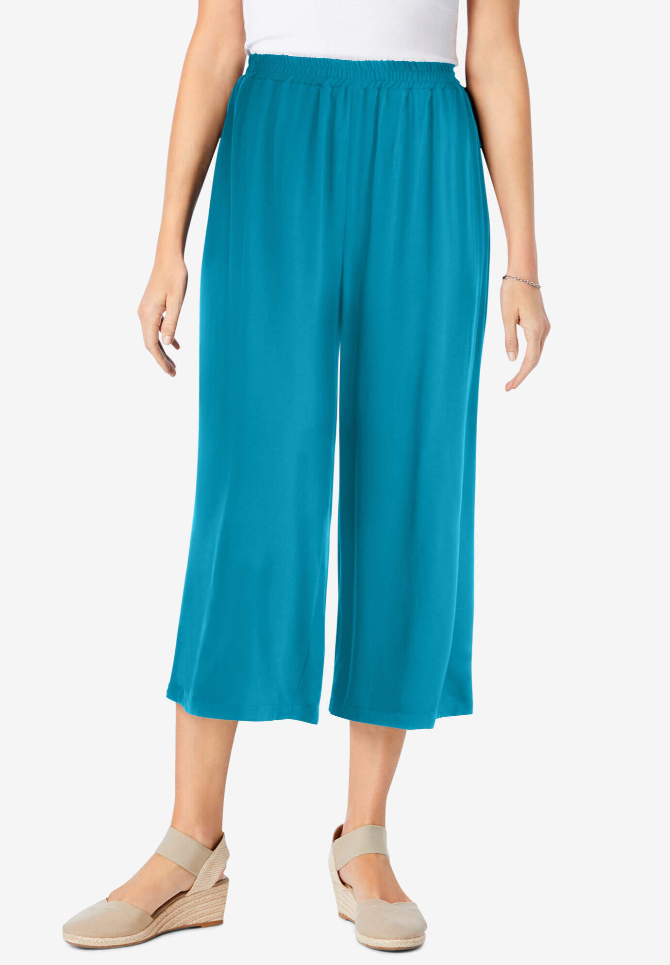 Pull-On Elastic Waist Soft Capri