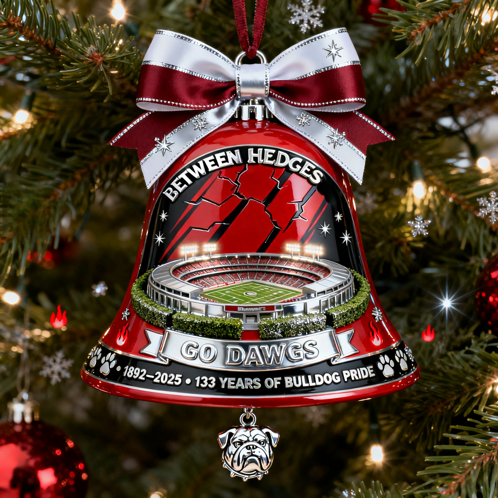 “Between the Hedges” Christmas Bell Ornament