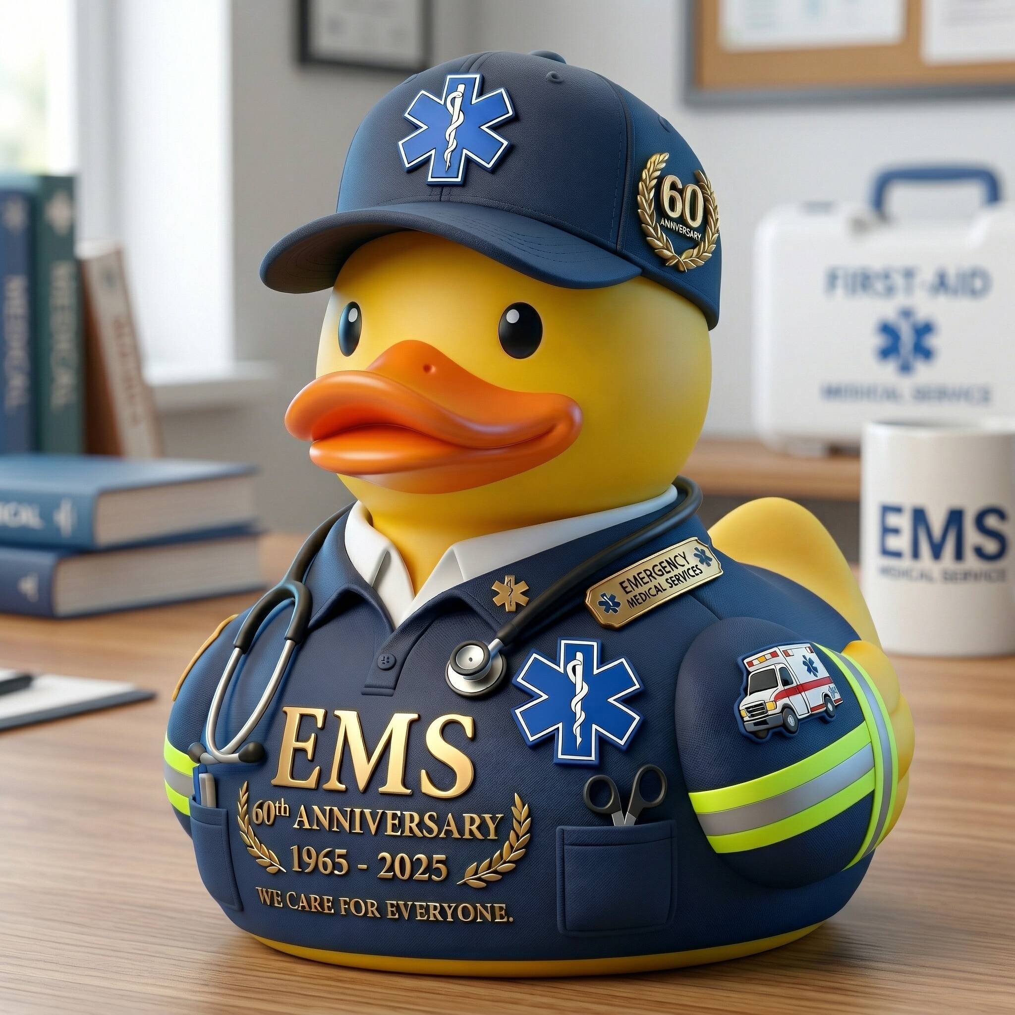 EMS 60th Anniversary Emergency Medical Services Rubber Duck