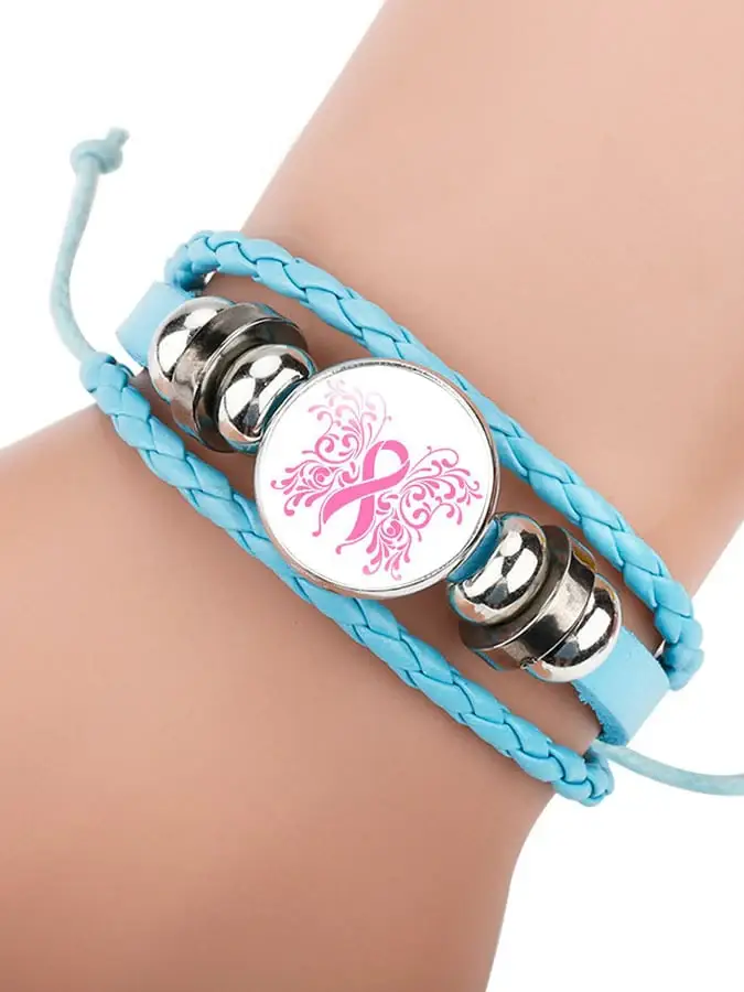 Weaving Pink Ribbon Bracelet (scalable)