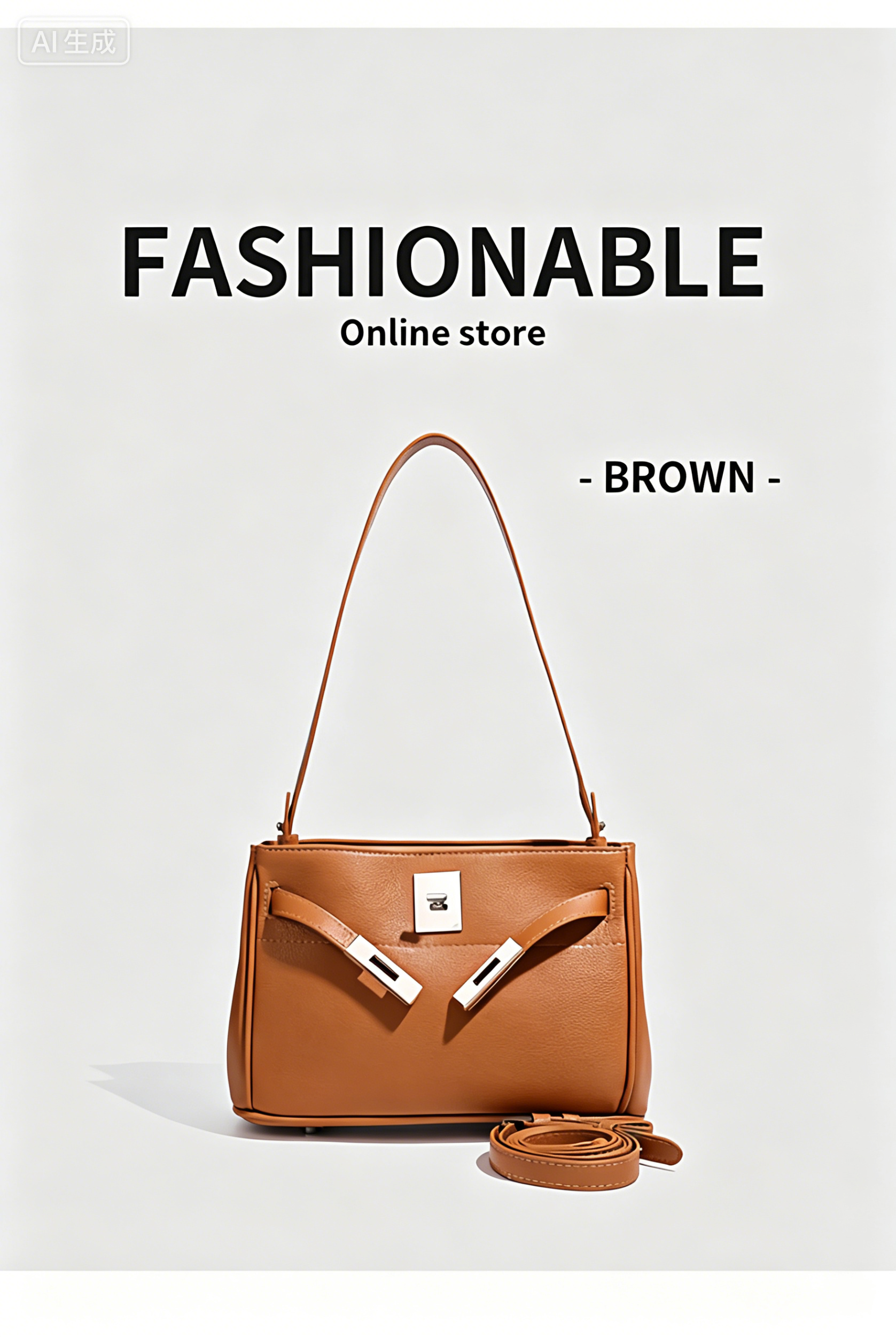 Fashionable women handbag with cowhide leather