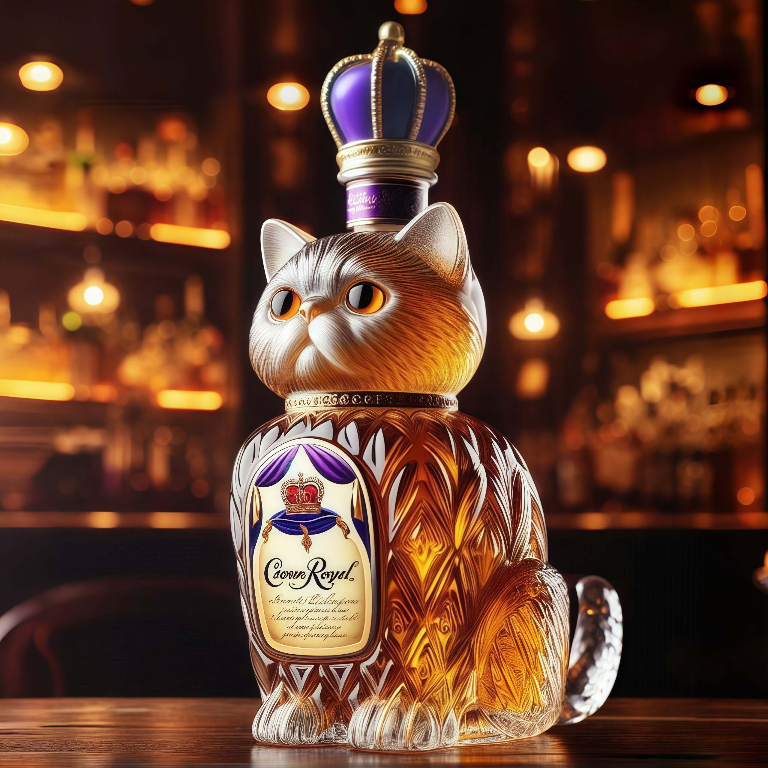 Exotic Shorthair Whiskey Bottle