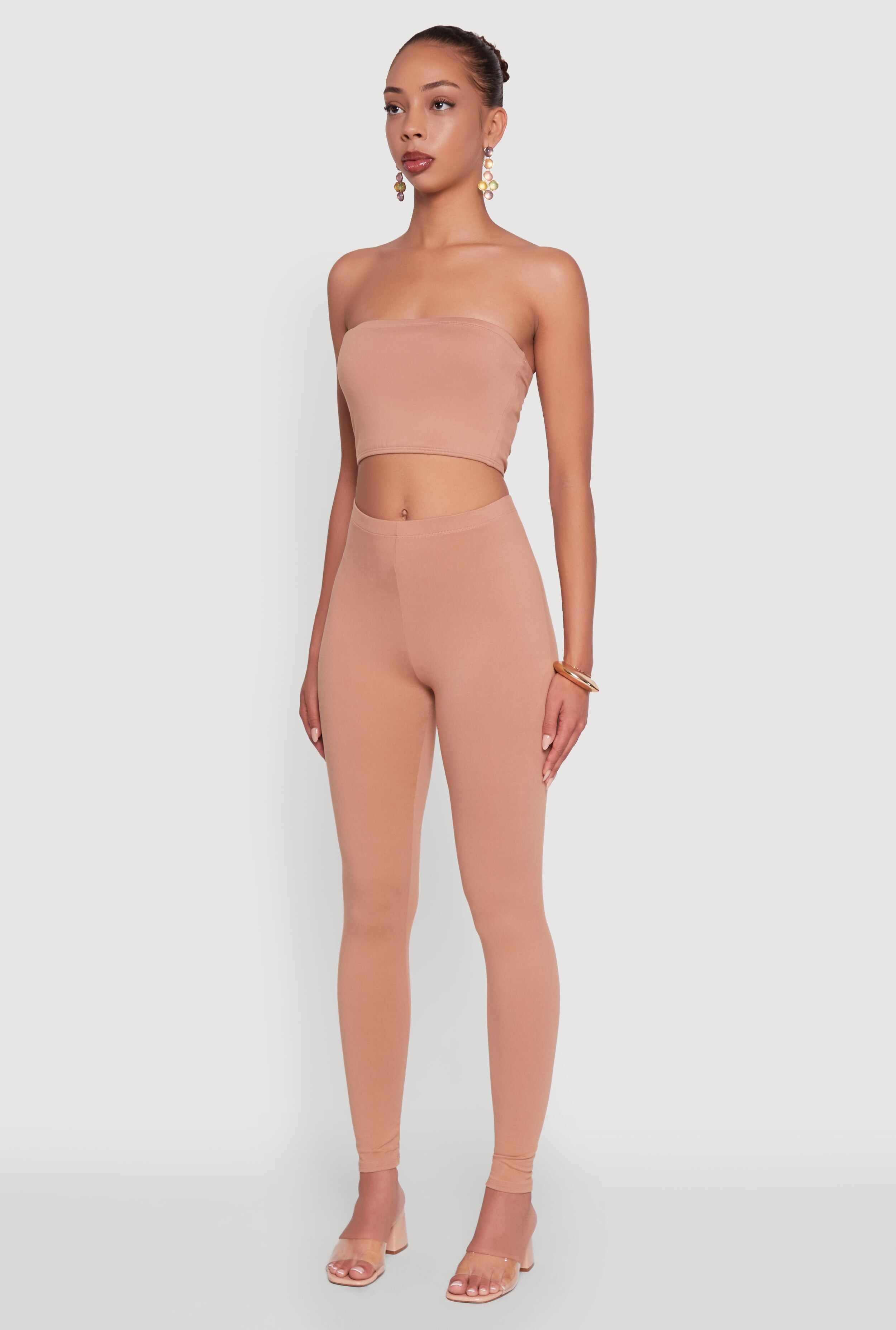 Trendy Solid Cropped Bandeau Top